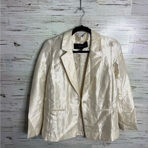 Vero Moda Shimmering Cream Blazer ivory size 4 oversized
